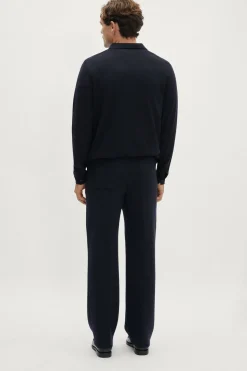 Pantaloni in Maglia a Taglio Dritto in Lana Merino