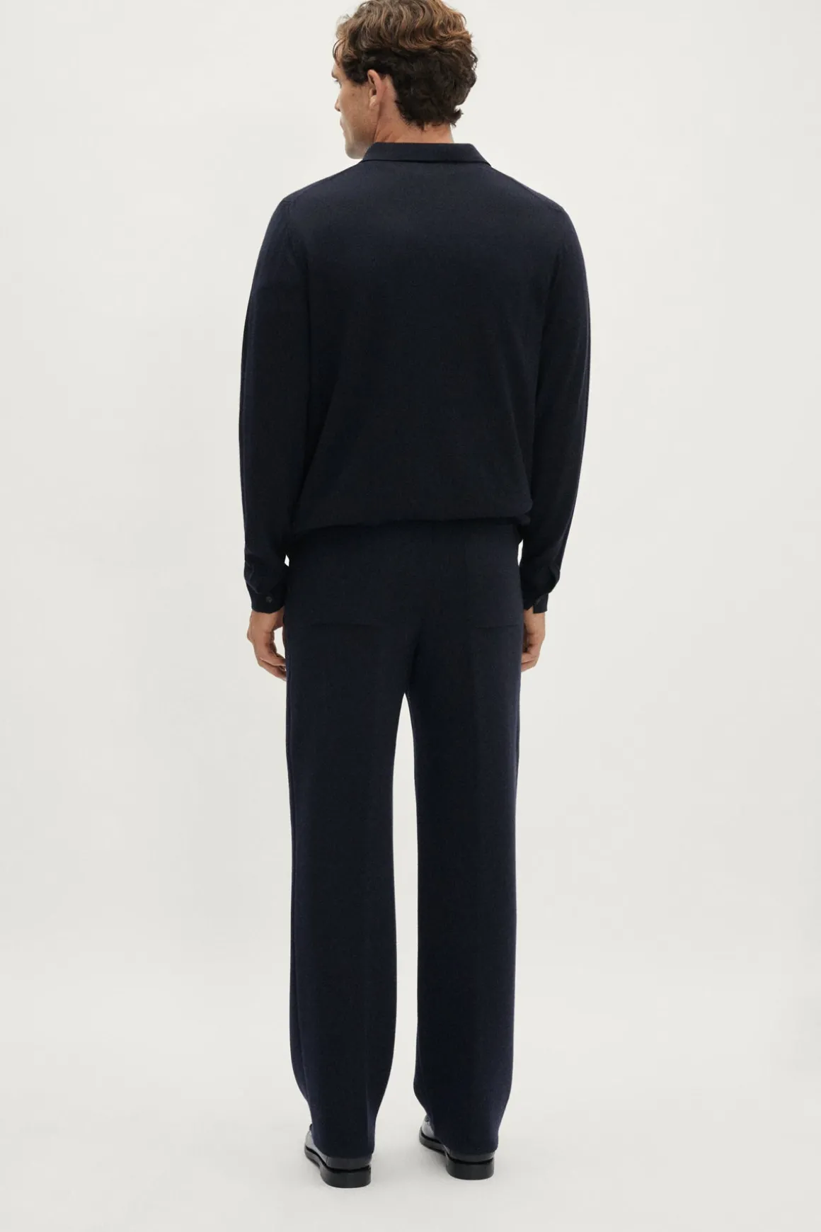 Pantaloni in Maglia a Taglio Dritto in Lana Merino