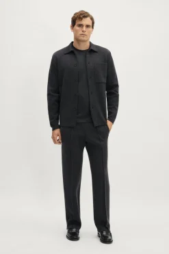 Pantaloni in Maglia a Taglio Dritto in Lana Merino