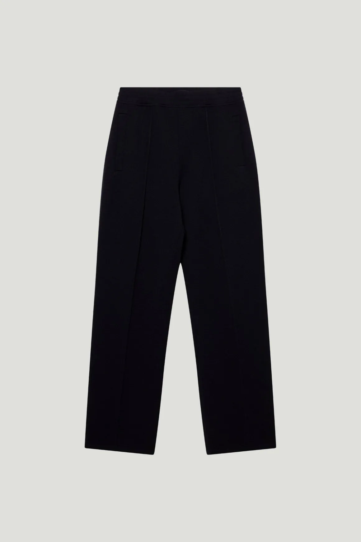 Pantaloni in Maglia a Taglio Dritto in Lana Merino