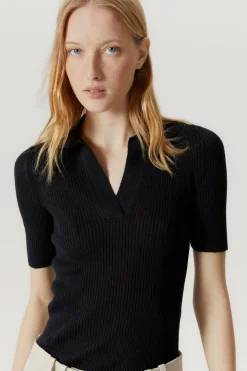 Polo a Coste in Lino Cotone