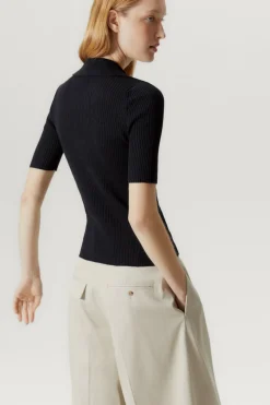 Polo a Coste in Lino Cotone