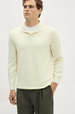 Polo con Collo Sciallato in Lana Merino