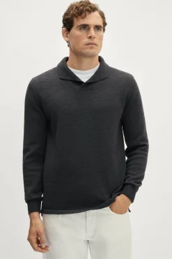Polo con Collo Sciallato in Lana Merino