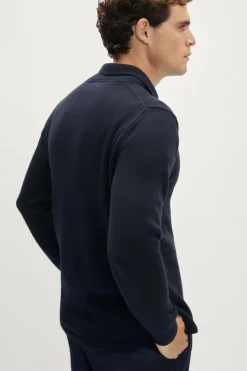 Polo con Collo Sciallato in Lana Merino