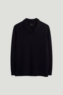 Polo con Collo Sciallato in Lana Merino
