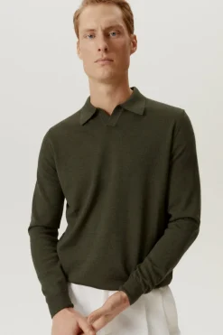 Polo in Lana Merino Senza Bottoni