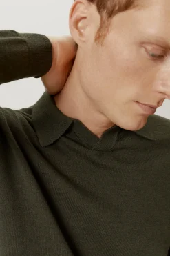 Polo in Lana Merino Senza Bottoni