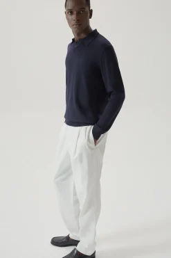 Polo in Lana Merino Senza Bottoni