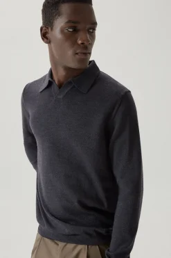 Polo in Lana Merino Senza Bottoni