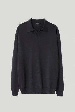 Polo in Lana Merino Senza Bottoni