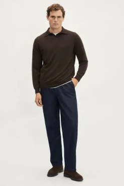 Polo Senza Bottoni in Lana Merino