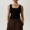 Tank Top a Coste in Cotone Organico