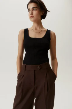 Tank Top a Coste in Cotone Organico