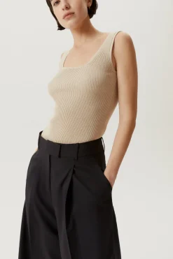 Tank Top a Coste in Cotone Organico