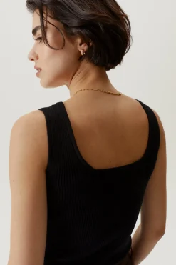 Tank Top a Coste in Cotone Organico