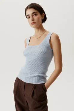 Tank Top a Coste in Cotone Organico