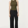 Tank Top a coste in Lino Cotone