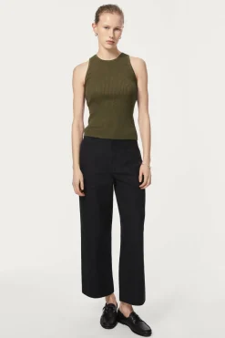Tank Top a coste in Lino Cotone