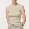 Tank Top a coste in Lino Cotone