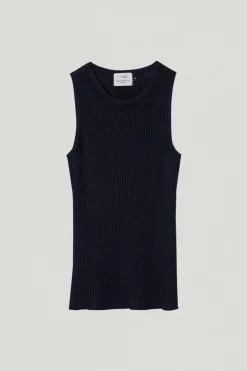 Tank Top a coste in Lino Cotone