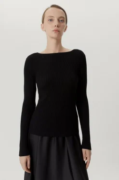 Top con Scollo sul Dietro in Lana Merino