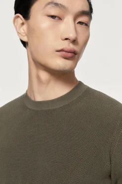 T-Shirt a Costine in Cotone Organico
